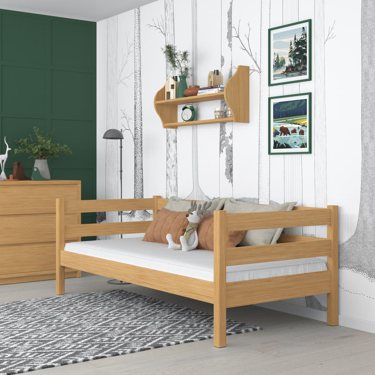 TAGESBETT Naturkiefer 120/180 - Hellbraun, Naturmaterialien/Holz (120/180cm) - N-Wood
