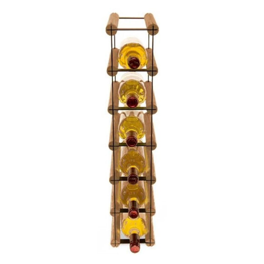 WEINREGAL Vinotega Mod Metal 62,5x12,5x24,5 cm 1x6 Flaschen Massives Kiefernholz Braun Geölt - Braun, Holz (12.5/62.5/24.5cm) - PROREGAL