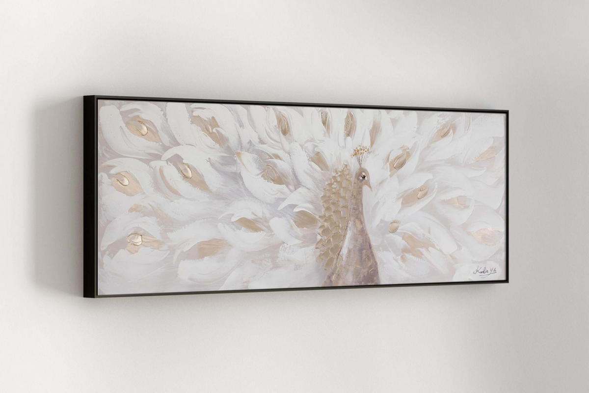 ACRYLBILD HANDGEMALT 150/50 cm - Beige, Holz/Textil (150/50cm) - KUNSTLOFT