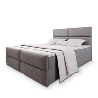 POSTEL BOXSPRING MULEN 160x200 cm, s matrací a úložným prostorem, světle šedá - světle šedá, kompozitní dřevo/textil (160/200cm) - MASSENO