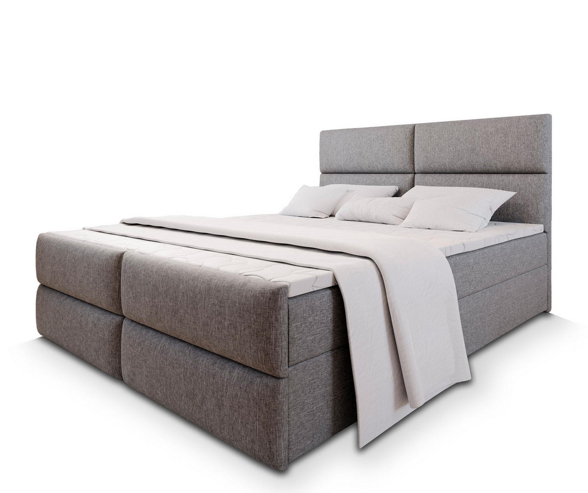 POSTEL BOXSPRING MULEN 160x200 cm, s matrací a úložným prostorem, světle šedá - světle šedá, kompozitní dřevo/textil (160/200cm) - MASSENO