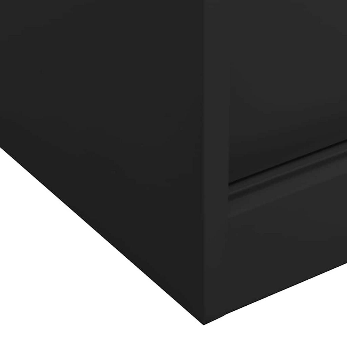 AKTENSCHRANK mit 3 Fächer und abschließbare Schiebetüren, 90/40/90 cm, aus Stahl, in Anthrazit - Anthrazit, Metall (40/90/90cm) - vidaXL