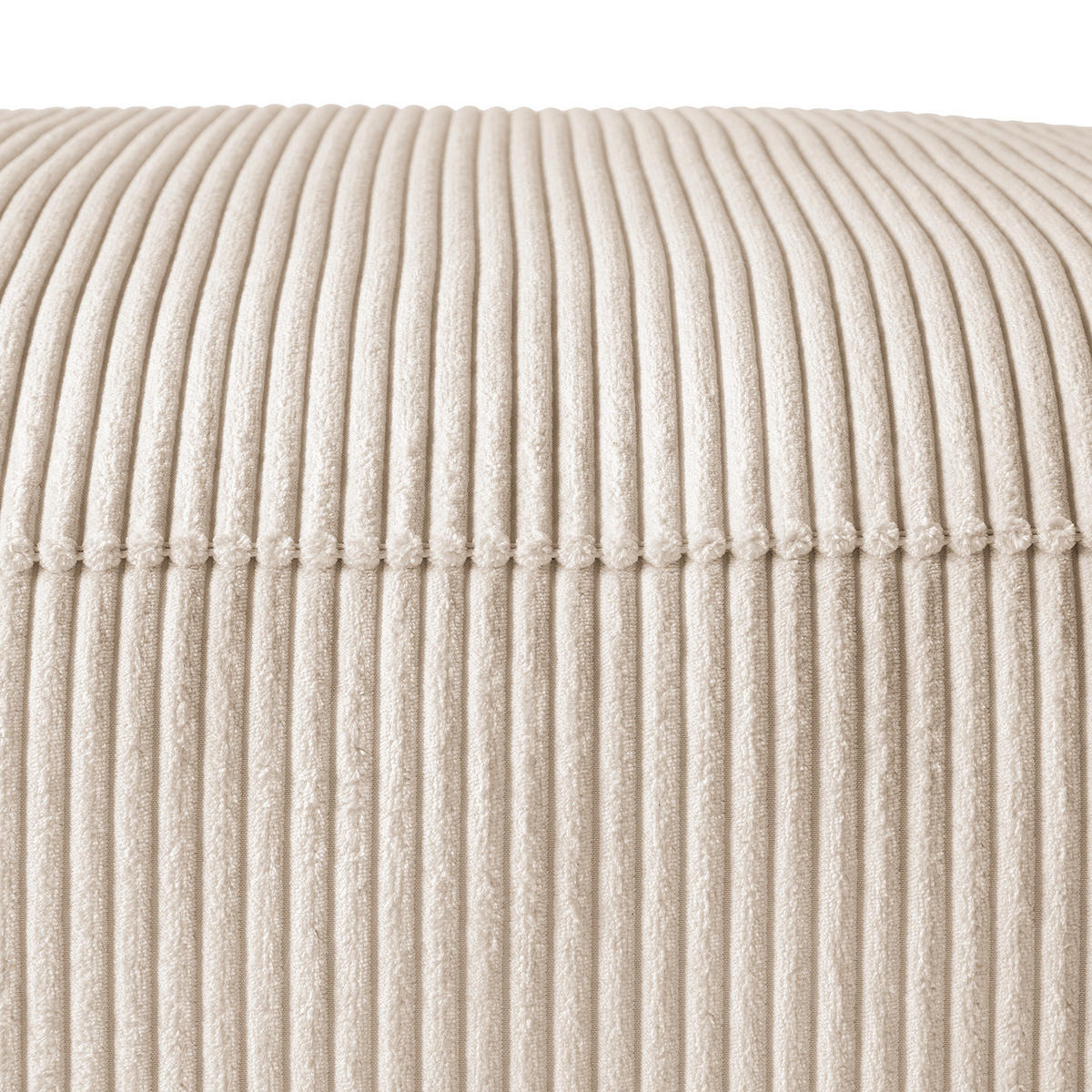 POLSTERHOCKER - Creme/Schwarz, Kunststoff/Textil (92/42/92cm) - home24