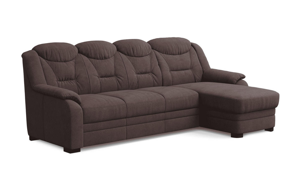 ECKSOFA mit Schlaffunktion – weiches Chenille-Gewebe - Rotbraun/Dunkelbraun, Holz/Kunststoff (162/257cm) - Cotta