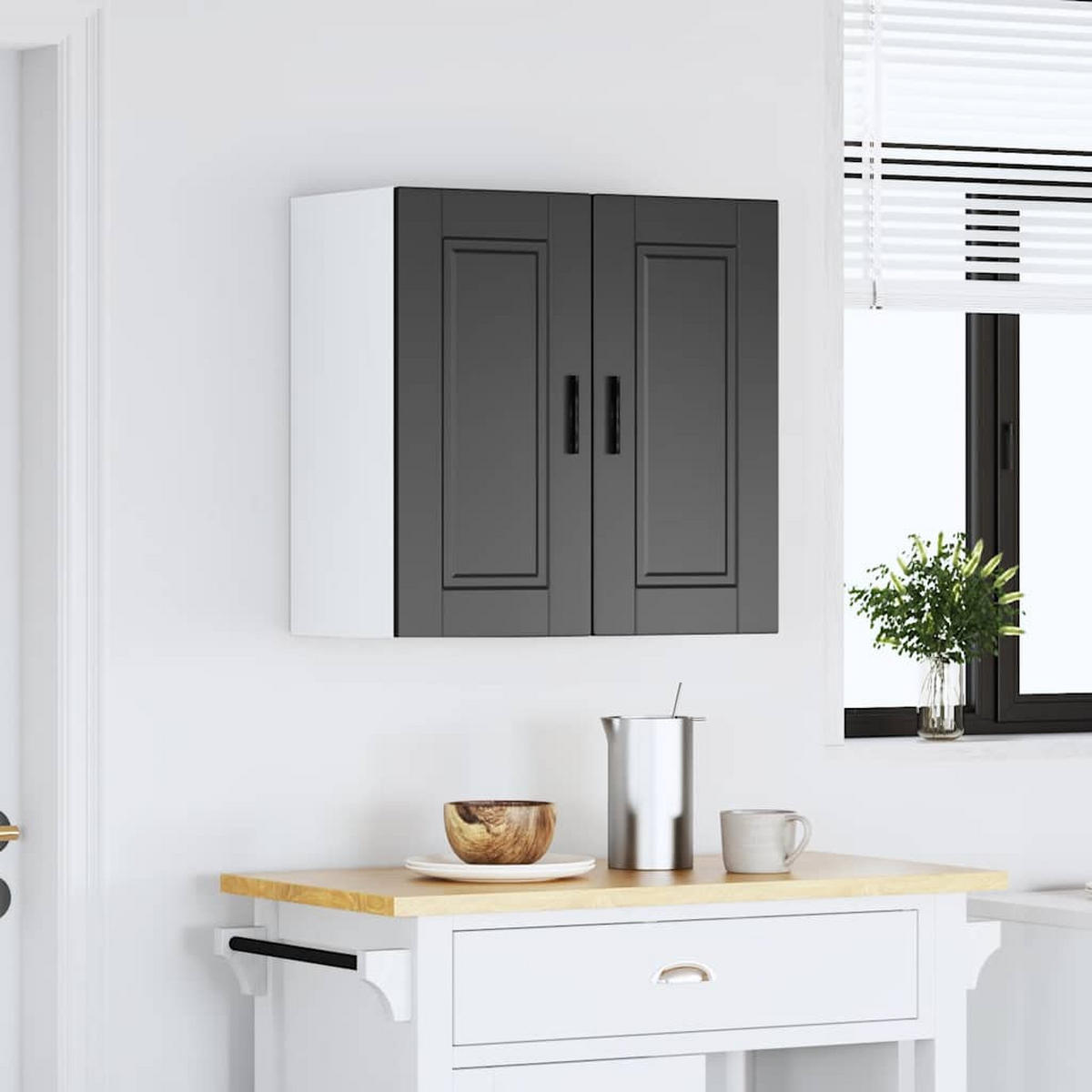 KÜCHEN-HÄNGESCHRANK Schwarz Holzwerkstoff - Schwarz, Holzwerkstoff (31/60/60cm) - vidaXL