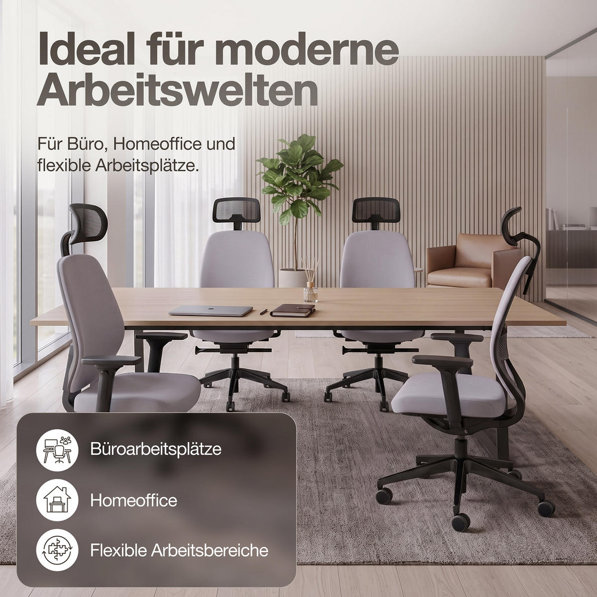 DREHSTUHL Ergonomischer Bürostuhl Atessa mit Polsterrücken und Kopfstütze / Mit Kopfstütze Hellgrau Ergonomischer Polsterrücken - Hellgrau, Textil (62.5/120.5/45cm) - ASSMANN