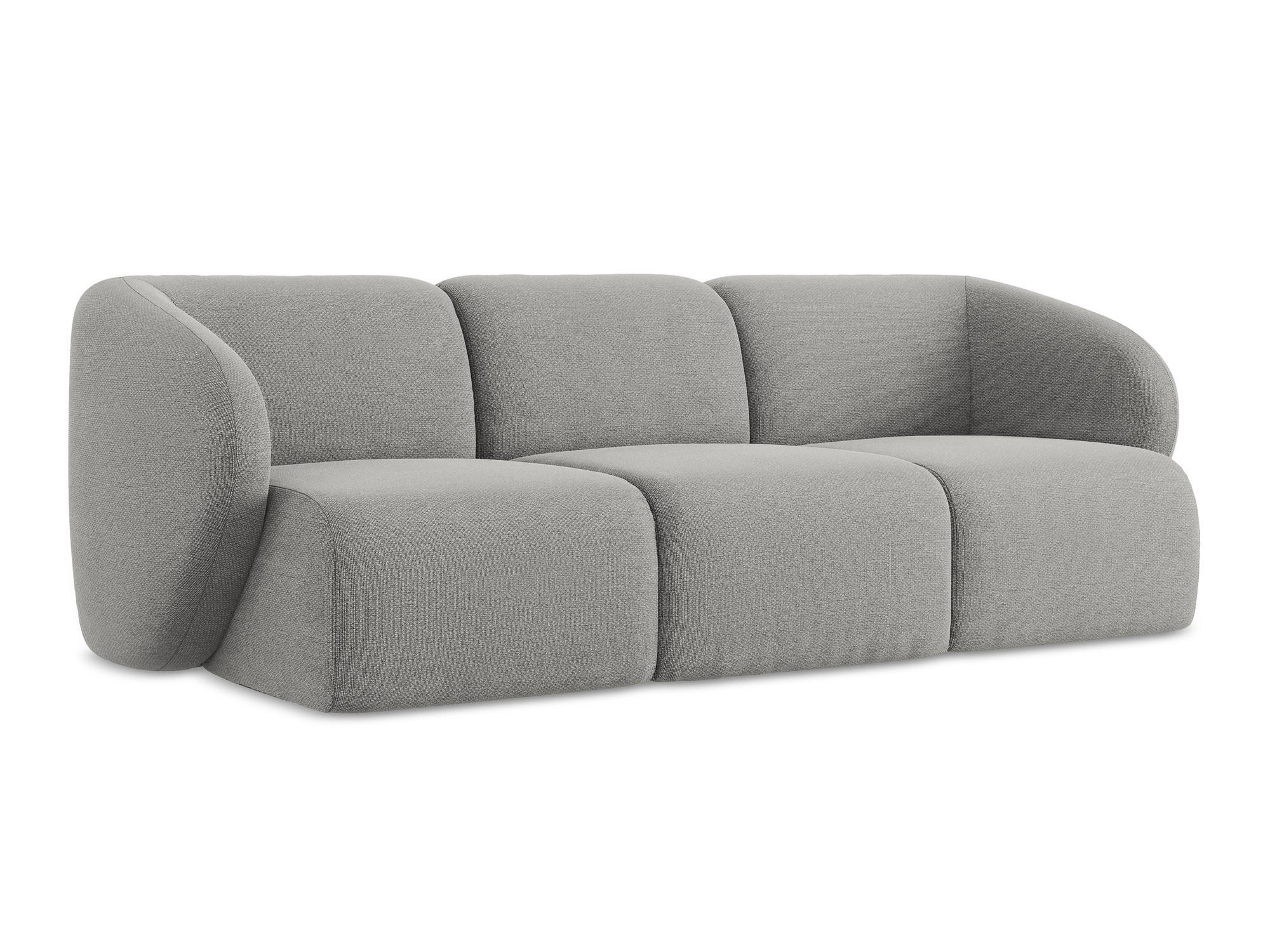 3-SITZER SOFA Bouclé Stoff Grau - Hellgrau/Schwarz, Holzwerkstoff/Kunststoff (244/75/94cm) - Makamii