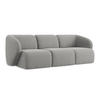3-SITZER SOFA Bouclé Stoff Grau - Hellgrau/Schwarz, Holzwerkstoff/Kunststoff (244/75/94cm) - Makamii