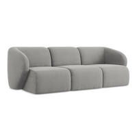 3-SITZER SOFA Bouclé Stoff Grau - Hellgrau/Schwarz, Holzwerkstoff/Kunststoff (244/75/94cm) - Makamii