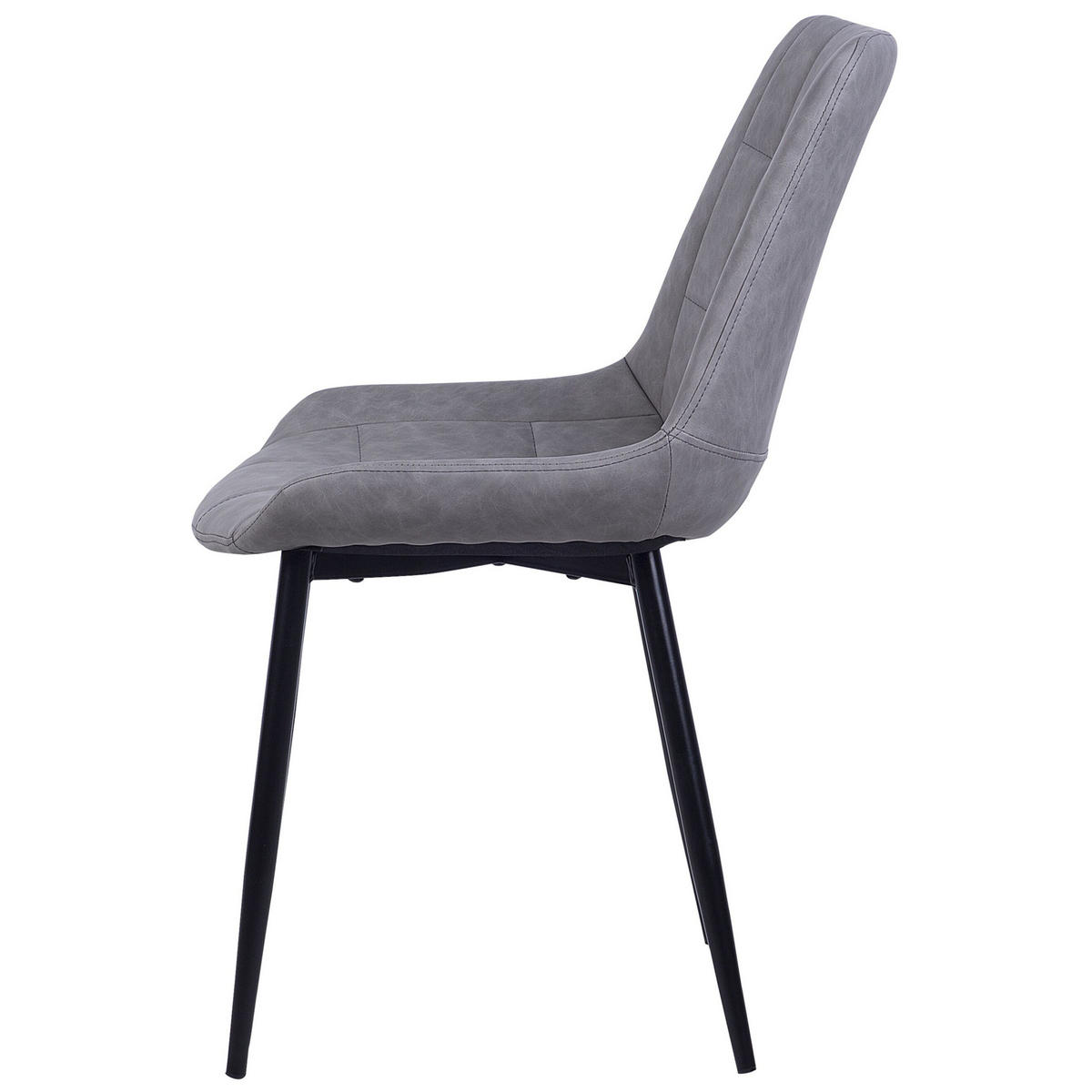 ESSZIMMERSTUHL 2er-Set Kunstleder Grau Melrose - Grau, Textil/Metall (51/82/59cm) - Beliani