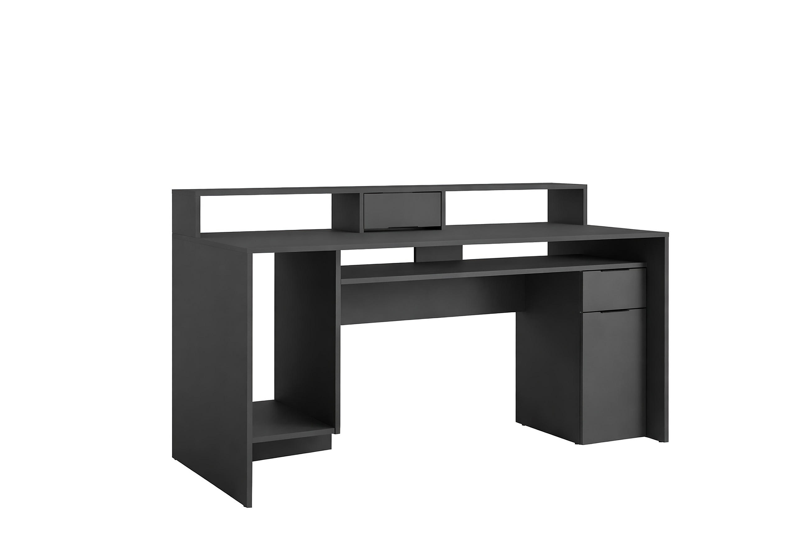 SCHREIBTISCH Grau Graphit 160/91,5/70 - Graphitfarben/Grau, Holzwerkstoff (70/160/92cm) - RAUMHIRSCH FURNITURE