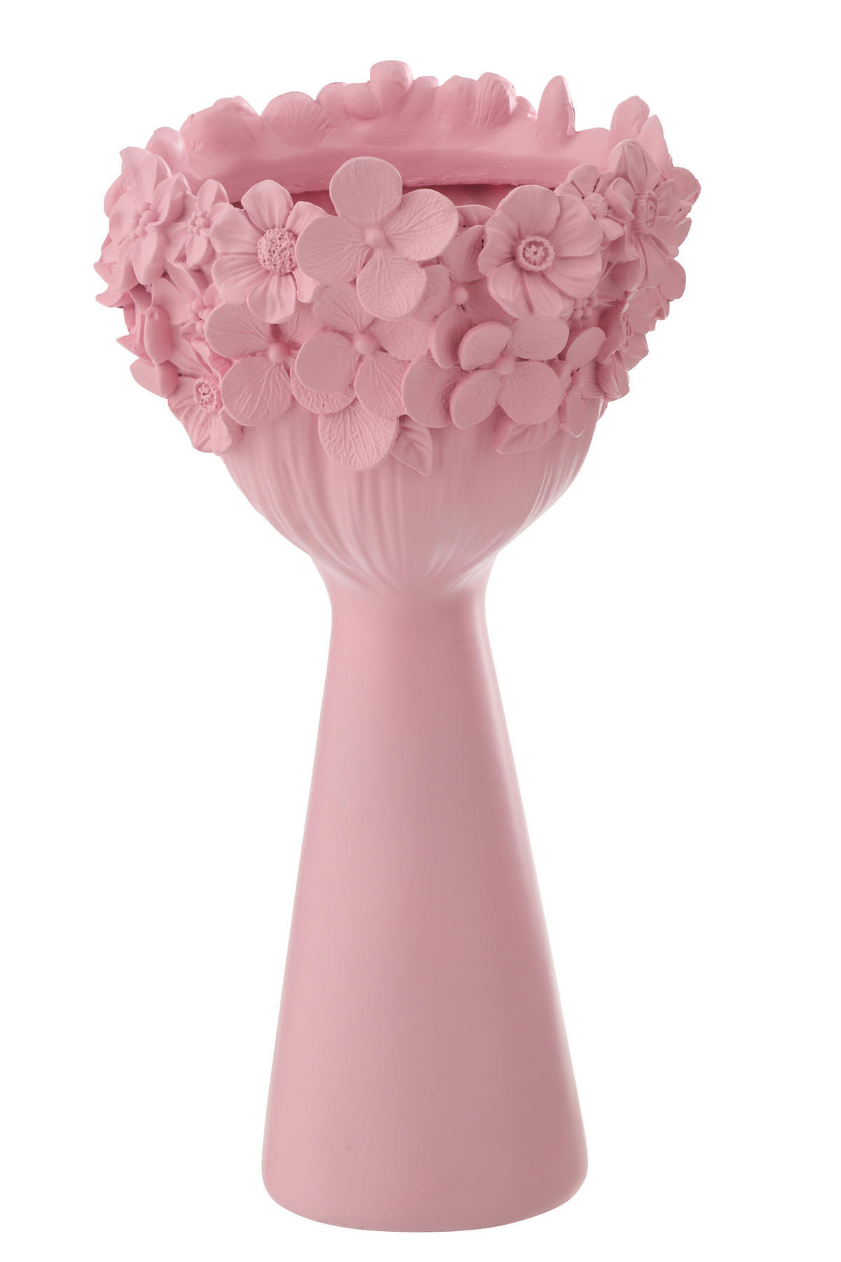 BLUMENTOPF KOPF Rosa - Rosa, Glas/Naturmaterialien (23/40.8cm) - J-Line