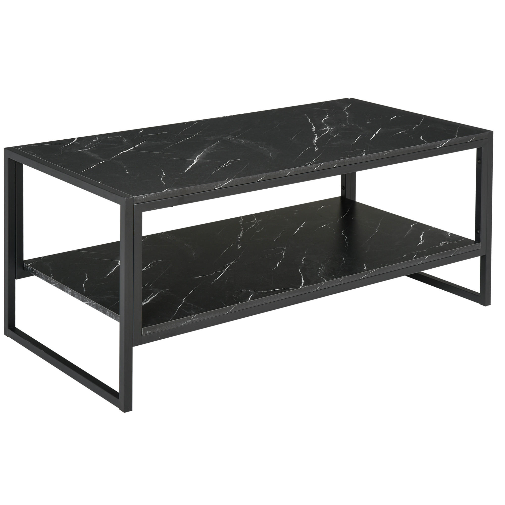 COUCHTISCH Schwarz 106/50/47 cm - Schwarz, Holz (50/106/47cm) - PANGIVO