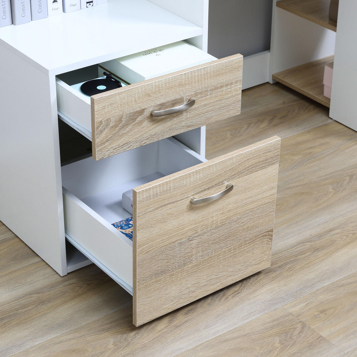 SCHREIBTISCH DE-14831 Eiche - Beige, Holzwerkstoff (137/55/92cm) - ComfortXL