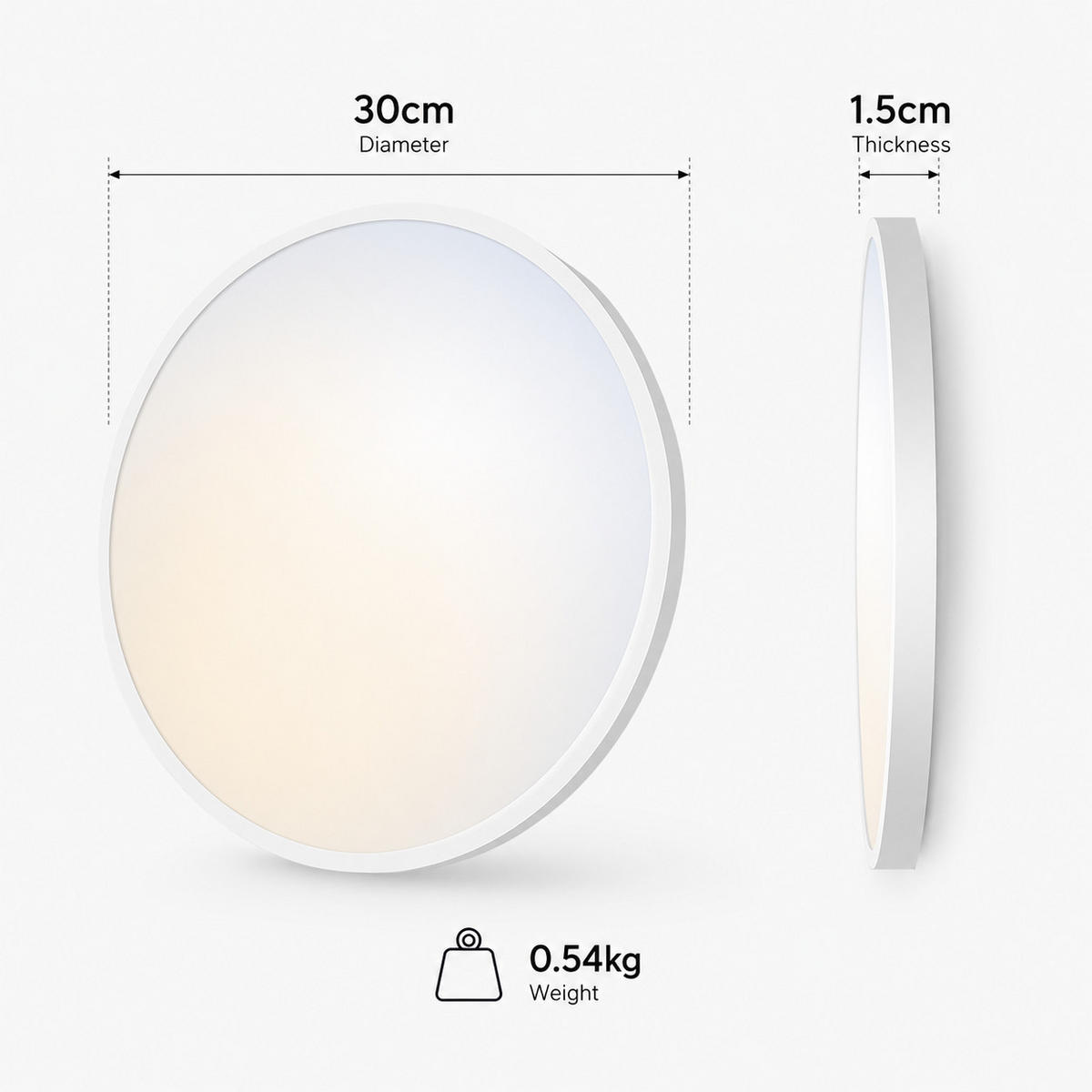 DECKENLEUCHTE CE1614 Ultradünn WiFi APP CCT RGB LED - Weiß, Kunststoff (30.5/30.5/3cm) - LOVHAUS