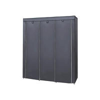 STOFFSCHRANK KLEIDERSCHRANK - Grau, Textil (45/150cm) - Hansiro