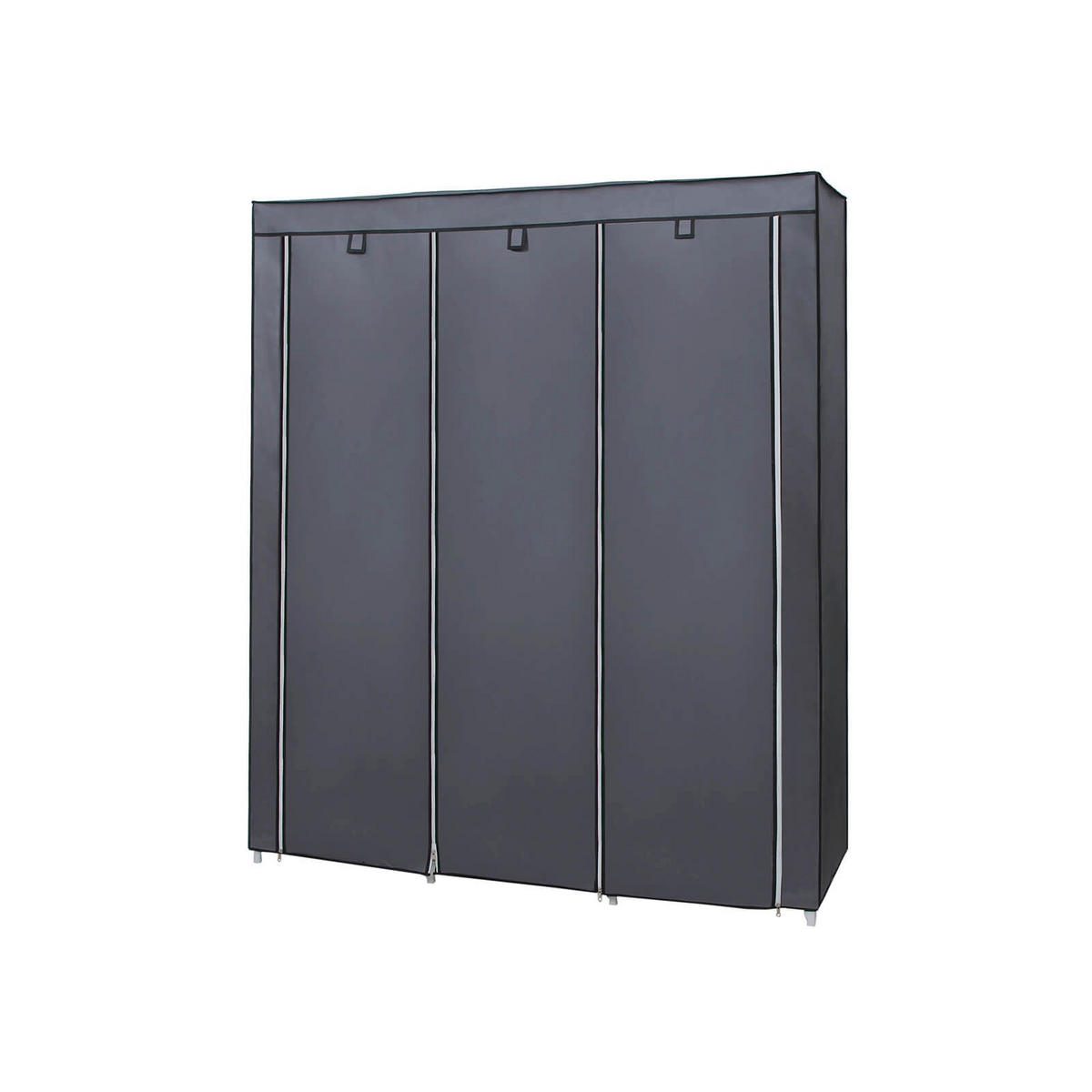 STOFFSCHRANK KLEIDERSCHRANK - Grau, Textil (45/150cm) - Hansiro