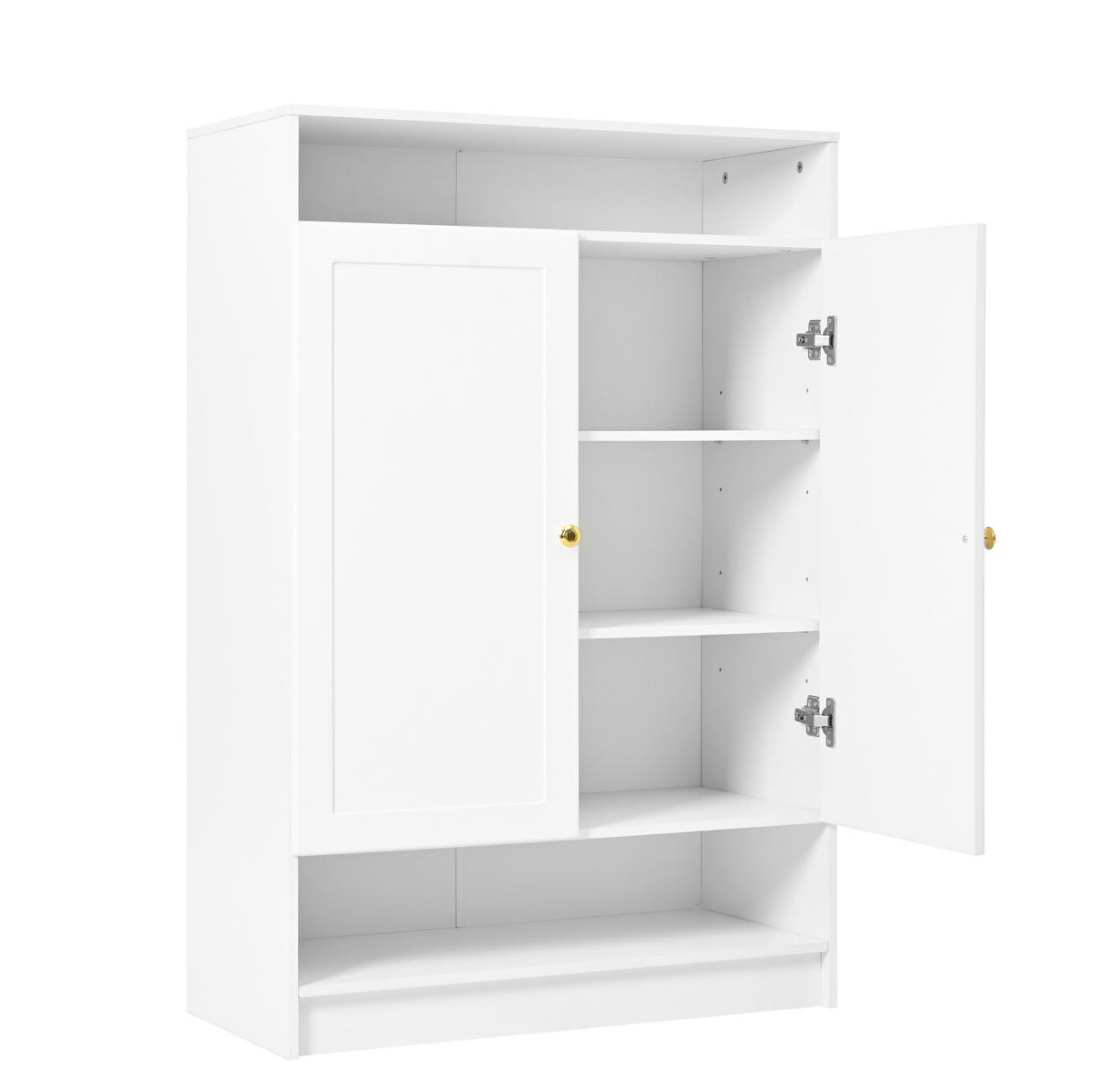 SCHUHSCHRANK 73/34/109 cm in Weiß mit 2 Türen und verstellbaren Einlegeböden - Weiß, Holzwerkstoff (73/109/34cm) - Flora Grace