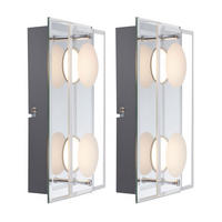 LED WANDLEUCHTE Metall Glas Silber 2er Set - Silberfarben, Glas (12/6.5/24cm) - Globo Lighting