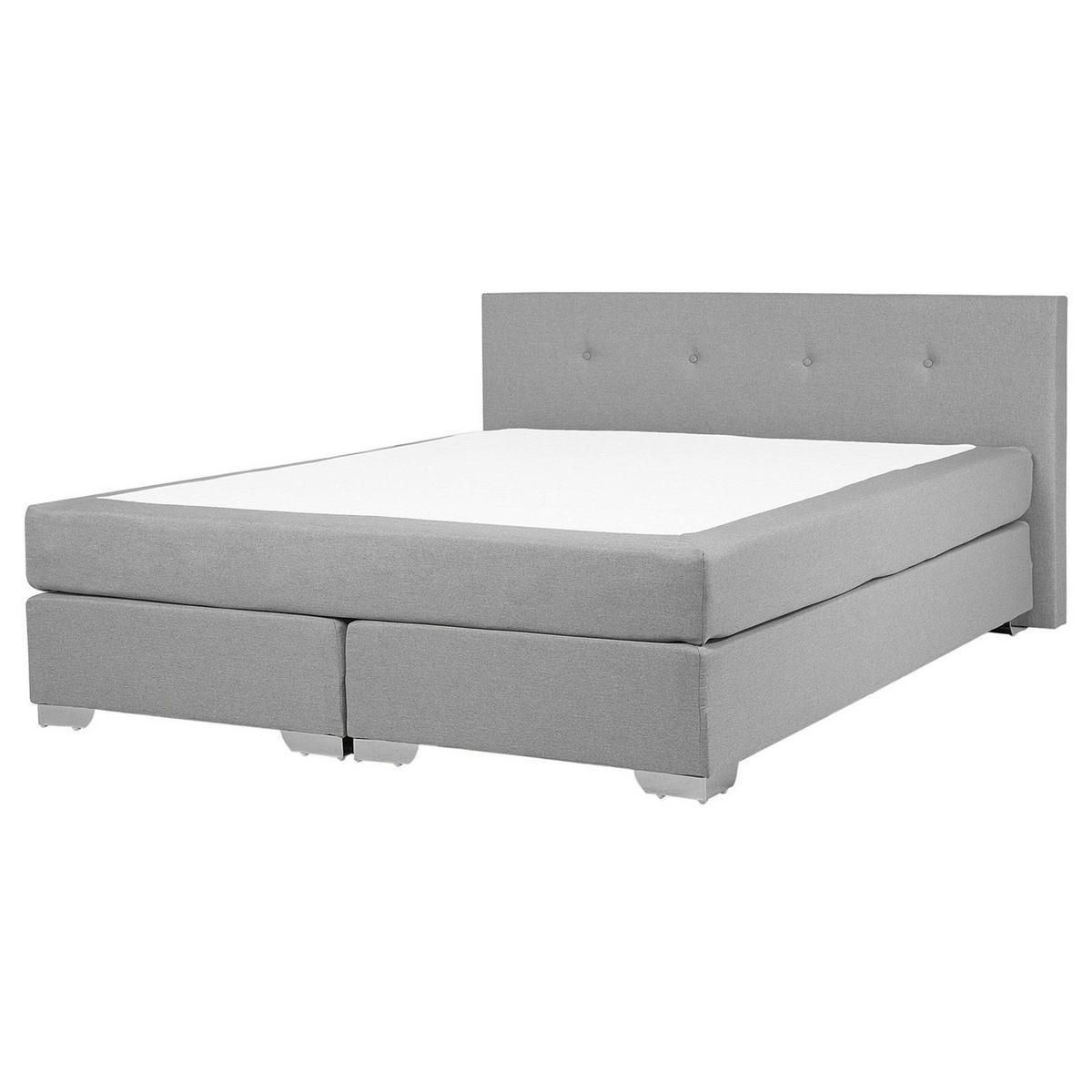 BOXSPRINGBETT 160/200cm Hellgrau Consul - Hellgrau, Textil (160/200cm) - Beliani
