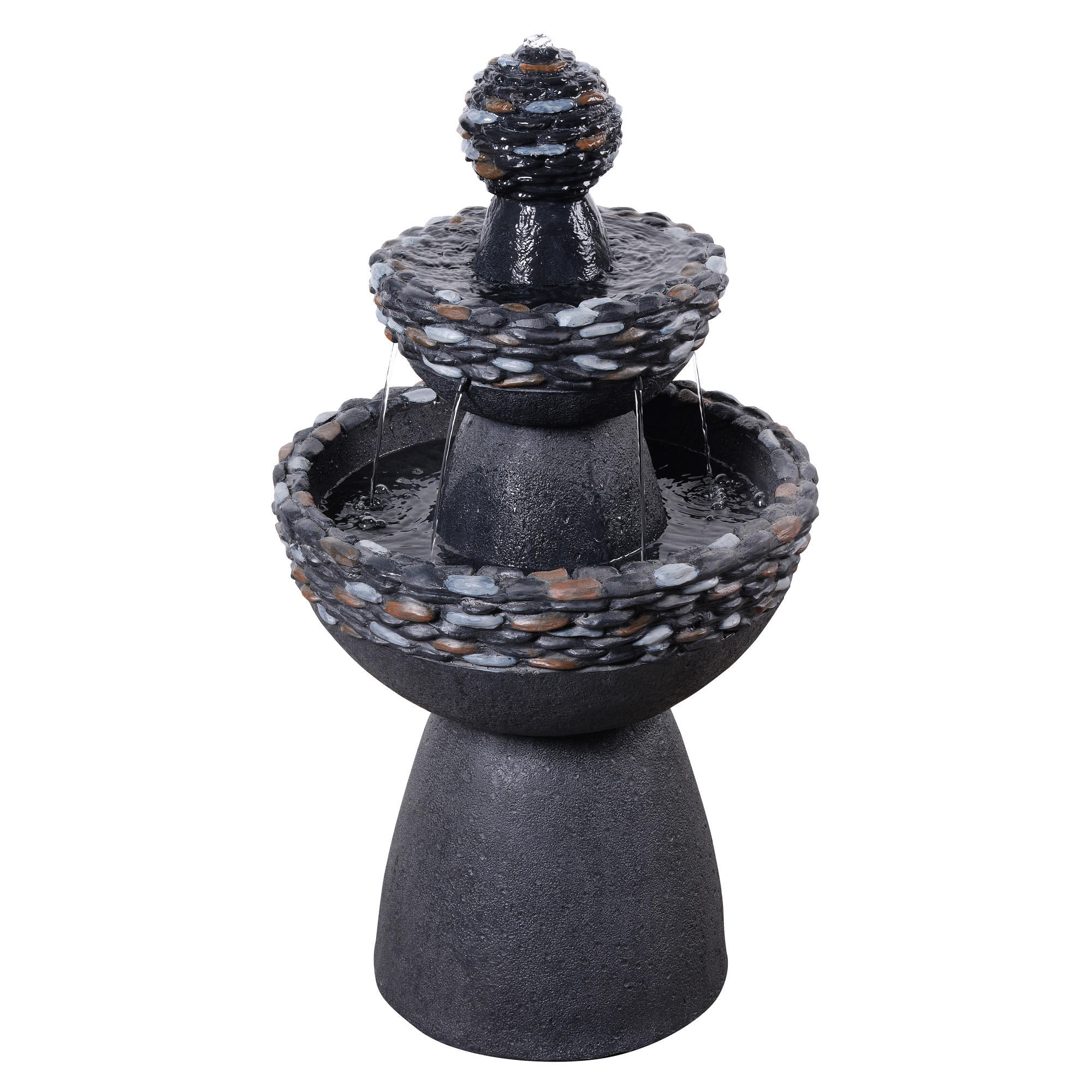 GARTENBRUNNEN Sockel dunkelgrau - Grau, Kunststoff (52/52/93cm) - Teamson Home