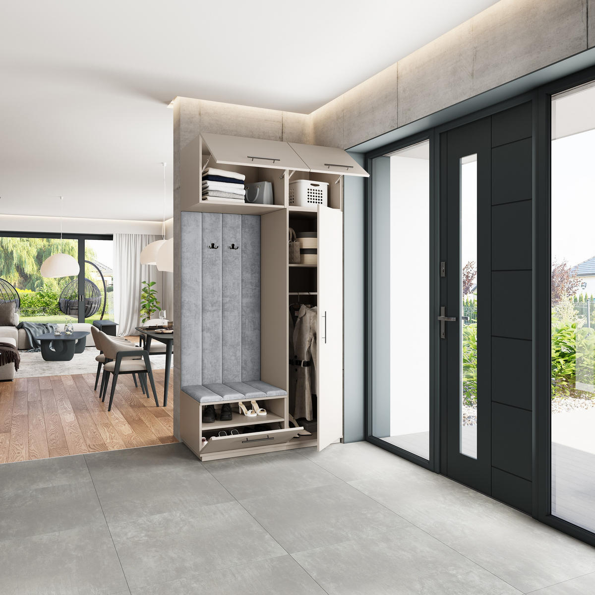 GARDEROBENSCHRANK REMA 120/240/60 cm Modern Kaschmir - Kaschmir, Holzwerkstoff (120/240/60cm) - MASSENO