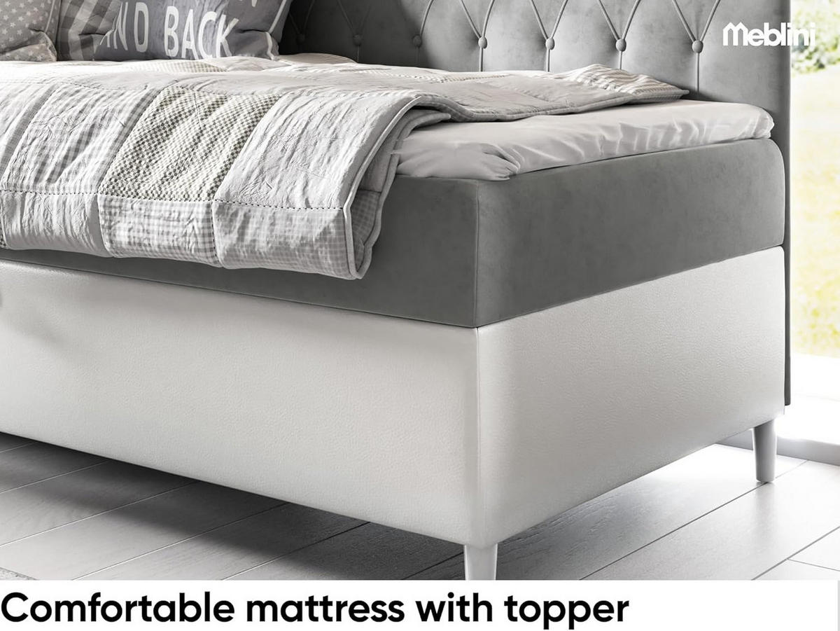 KINDERBETT FLIPPO 3 - Weiß/Grau, Holzwerkstoff (96/208cm) - Meblini