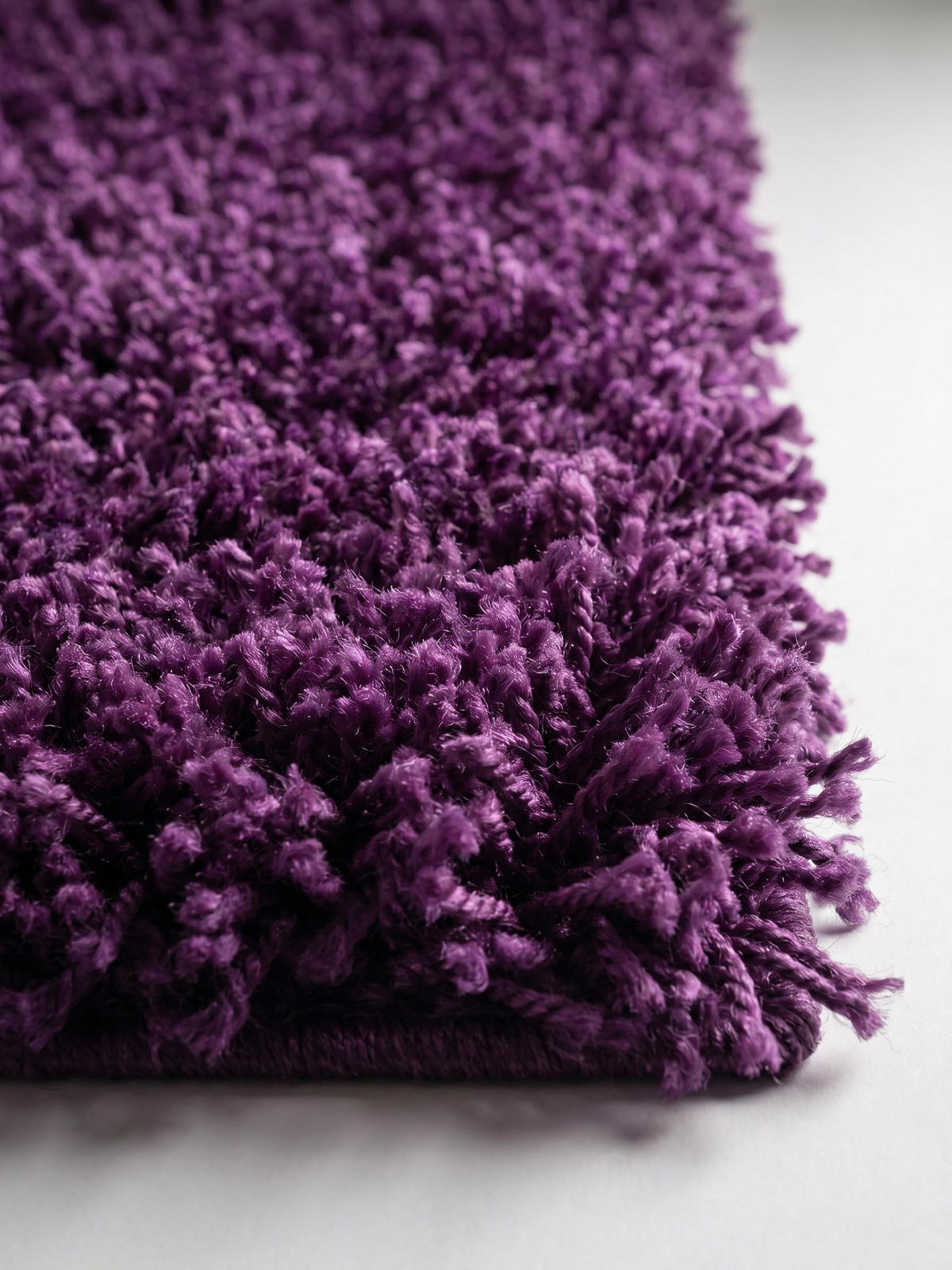 TEPPICH Hochflor Unifarben Polypropylen Wohnzimmer Shaggy Violett Rund 120x120 - Lila, Textil (120/120cm) - KADIMA DESIGN