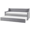 TAGESBETT 90/200cm Hellgrau Montargis - Hellgrau, Textil (90/200cm) - Beliani