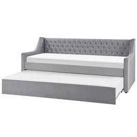 TAGESBETT 90/200cm Hellgrau Montargis - Hellgrau, Textil (90/200cm) - Beliani