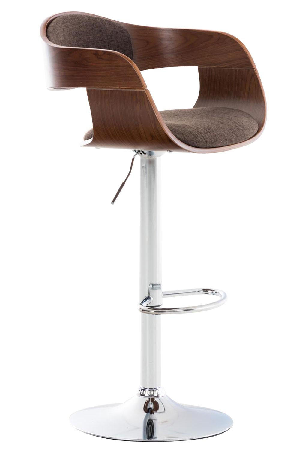 BARHOCKER Stoff walnuss/braun - Walnussfarben/Braun, Textil/Metall (50/88/48cm) - CLP
