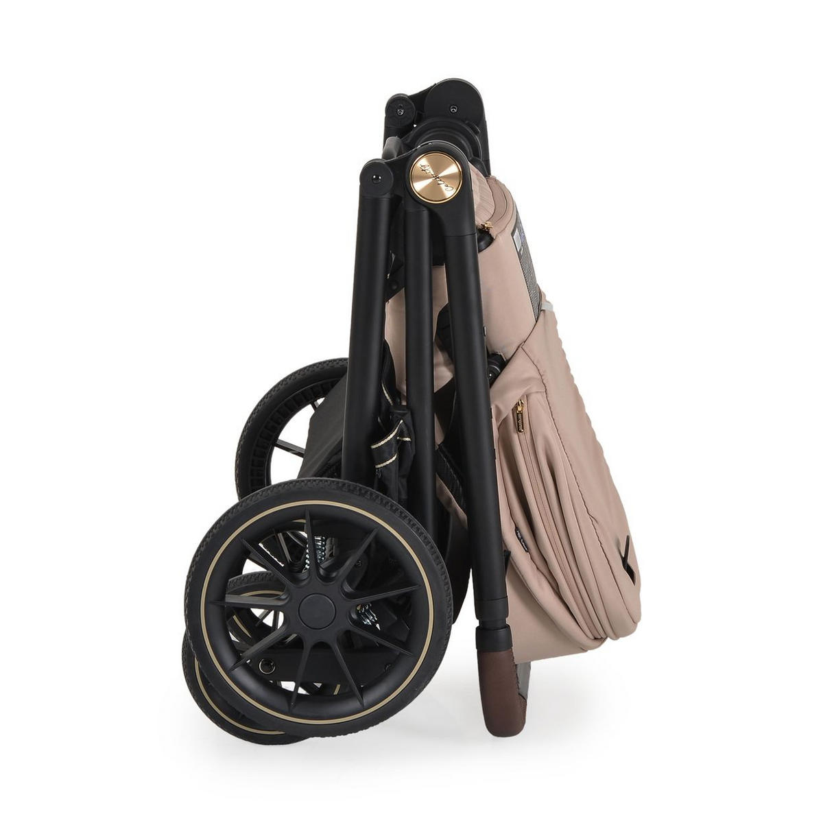 KOMBIKINDERWAGEN 2 in 1 Celebrity beige Stoßdämpfer PU-Rollen Wickeltasche - Beige, Metall (96/60/100cm) - Cangaroo