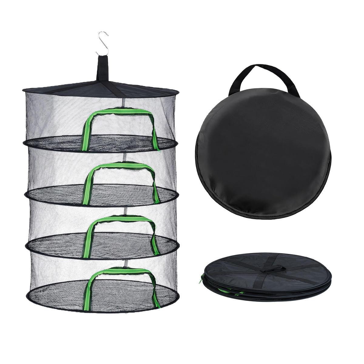 SUCHÉ sieť - čierna, kov/textil (60/80/60cm) - Relaxdays