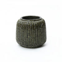 VASE, dunkelgrün aus Keramik, Ø23 x H21.5 cm - Dunkelgrün, Keramik (21.5cm) - Hometopia