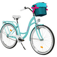 CITY-FAHRRAD Milord mit Metallkorb, 28 Zoll, Blau, 1-Gang - Blau, Metall (46cm) - Milordbikes