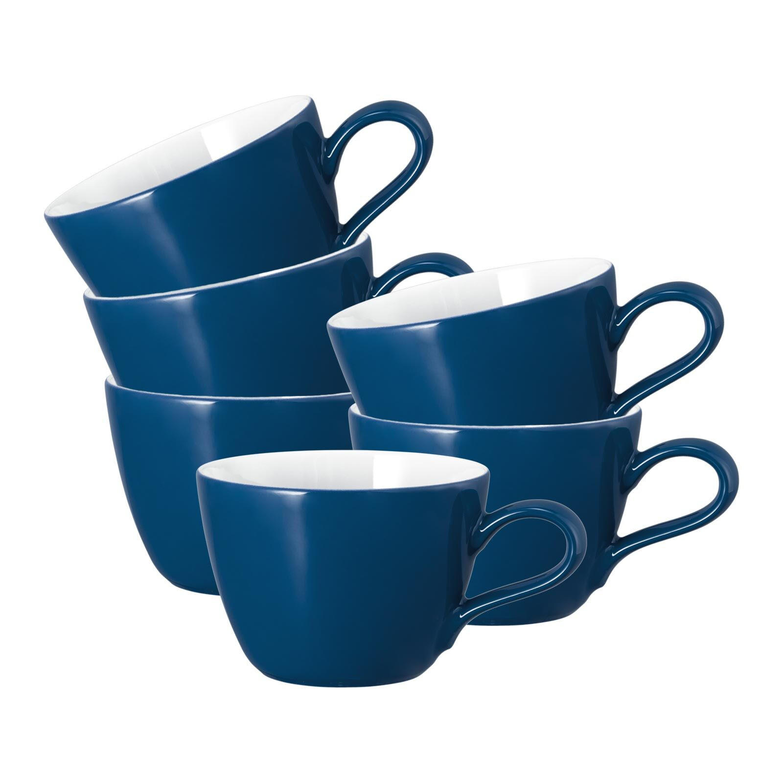 KAFFEETASSEN Life Fashion Classic Blue 240 ml 6er Set - Blau, Keramik (0.24L) - Seltmann Weiden