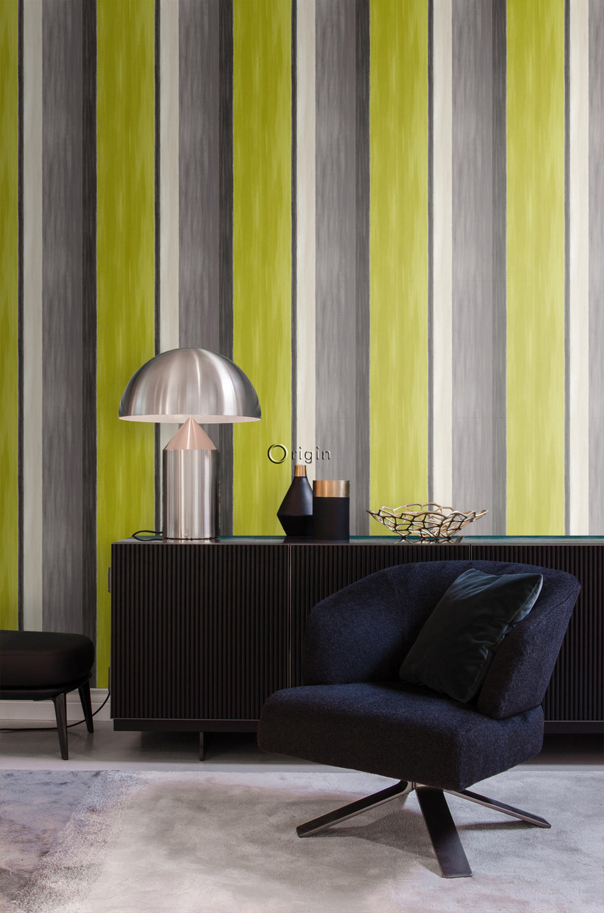 TAPETE Streifen 53 cm x 10.05 m - Gelb, Papier (53/1000cm) - Origin Wallcoverings