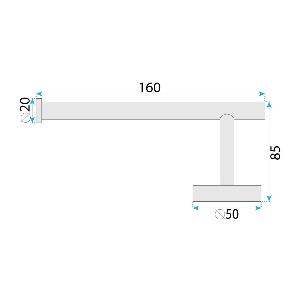 HALTER Für Toilettenpapier Rea 29105 Riwon Titan - Titanfarben, Metall (16/5/8.5cm) - REA