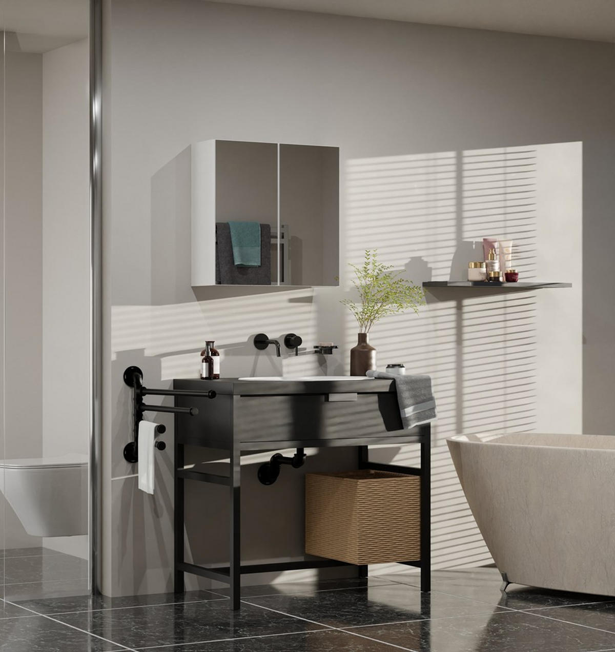 HÄNGESCHRANK Weiß 60/60/22 - Weiß, Holzwerkstoff (60/60/22cm) - RAUMHIRSCH FURNITURE