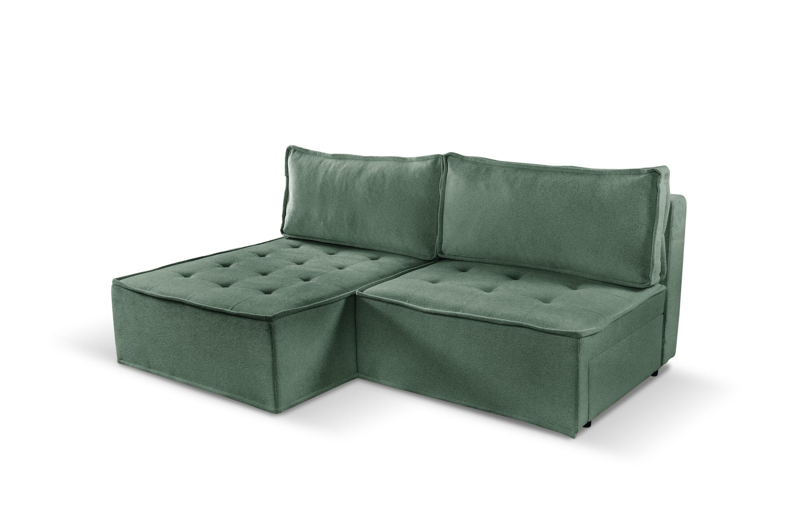 ECKSOFA Bohoo Mini Modernes Mit Schlaffunktion Hellgrün Links - Hellgrün, Holz (140/200cm) - Kaiser Möbel