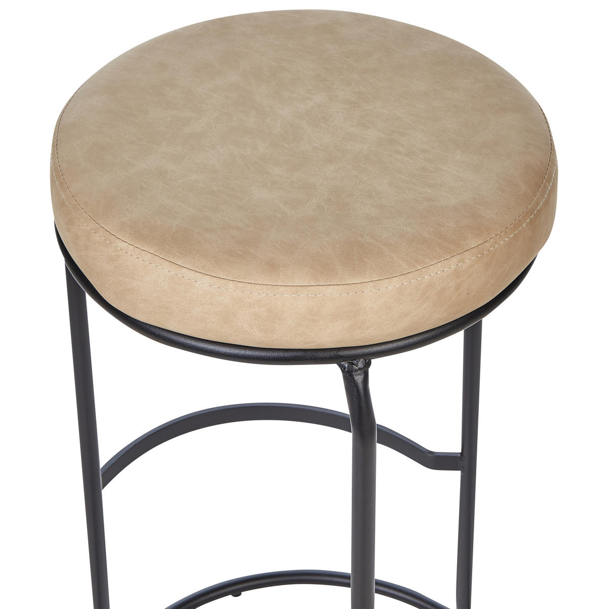 BARHOCKER 2er-Set Kunstleder Beige Milroy - Beige, Kunststoff (43/74/43cm) - Beliani