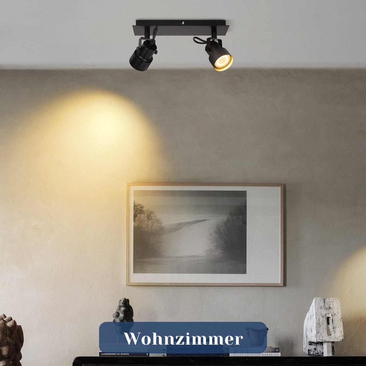 DECKENLEUCHTE Hitzebringer 28/7/10.5cm - Schwarz, Metall (28/7/10.5cm) - Nettlife