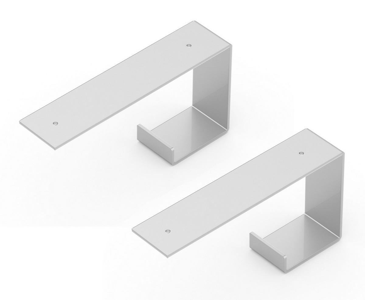 REGALTRÄGER als 2er Set Quinn, Stahl in verschiedenen Trendfarben - Grau, Metall (4.5/10/20cm) - Alberts