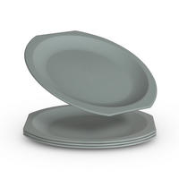 TELLERSET Kunststoff Ø23 cm Grün 4er-Pack - Grün, Kunststoff (23/1.2/23cm)
