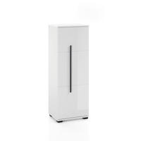 BADSCHRANK M12 Weiß Hochglanz 45/126/35 cm halbhoch rechts - Weiß Hochglanz, Holzwerkstoff (45/126/35cm) - Livojo