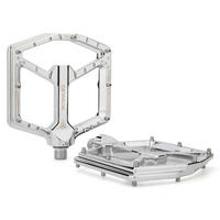 FAHRRADPEDALE CNC-Aluminium ultraflach mit 14 Anti-Rutsch-Pins Silver - Silberfarben, Metall (11/1.5/12cm)