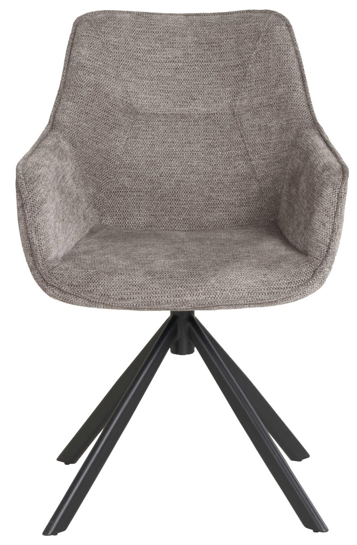 ESSZIMMERSTUHL drehbar San Carlo hellgrau - Hellgrau/Schwarz, Textil/Metall (57/87/67cm) - Mr. Deko