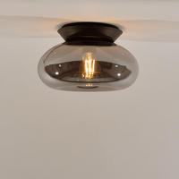 WAND-/DECKENLAMPE Cruet Rauch Low (Flach) - Anthrazit, Glas (28/28/14cm) - s.luce