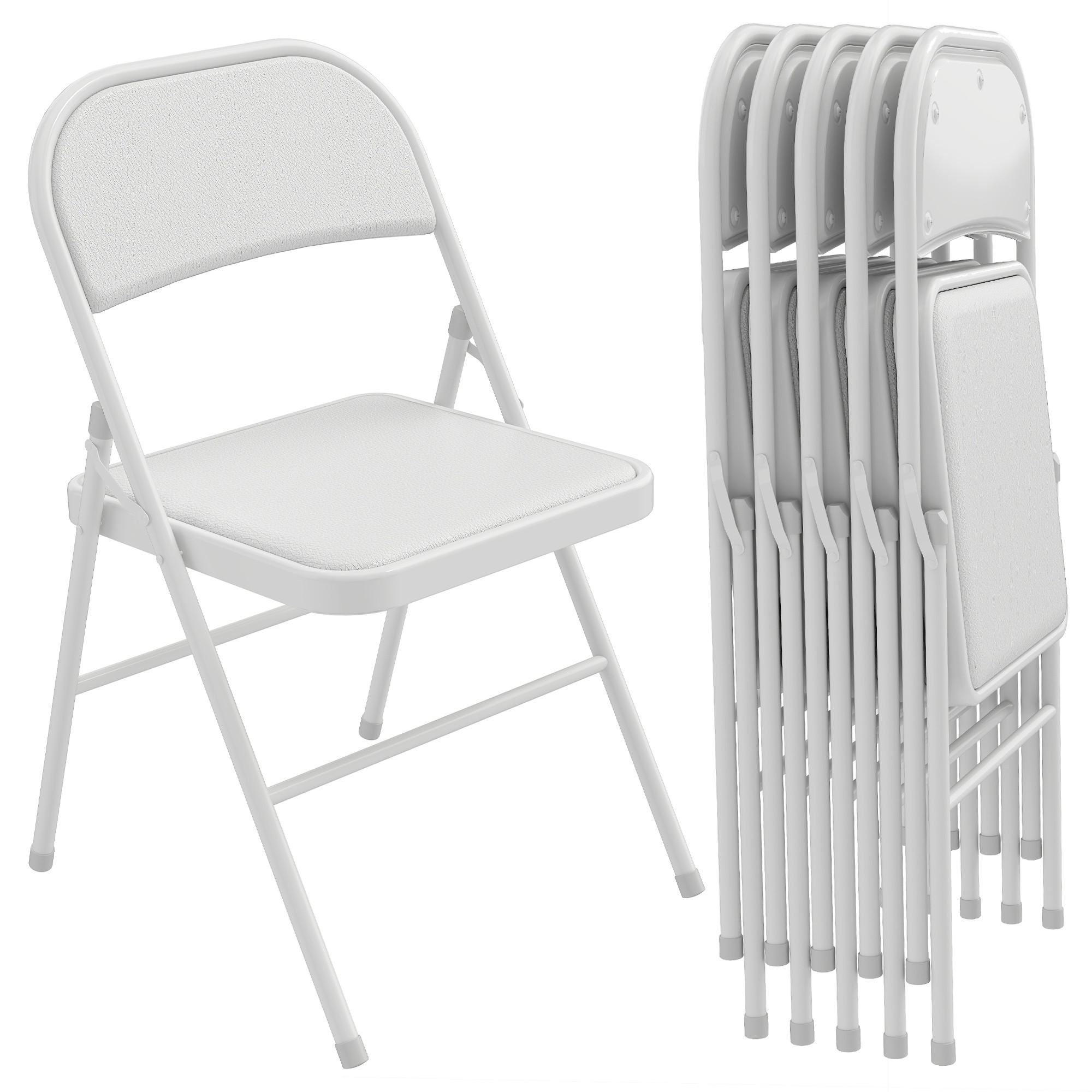 KLAPPSESSEL Weiß 6 Stück - Weiß, Naturmaterialien (45/78/46cm) - GiPP
