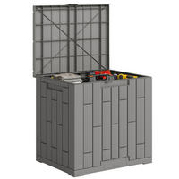 AUSSEN-AUFBEWAHRUNGSBOX, Kunstharz, grau - Grau, Kunststoff (44/54/56cm) - Vallsero
